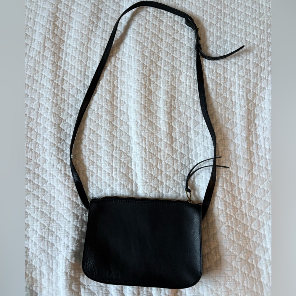 Madewell black Leather Crossbody Bag